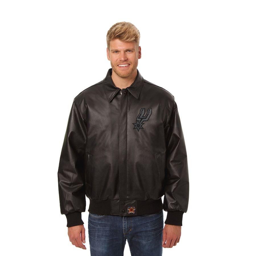 メンズ ジャケット "San Antonio Spurs" JH Design Tonal Leather Full-Zip Jacket - Black シャツ、タンクトップ