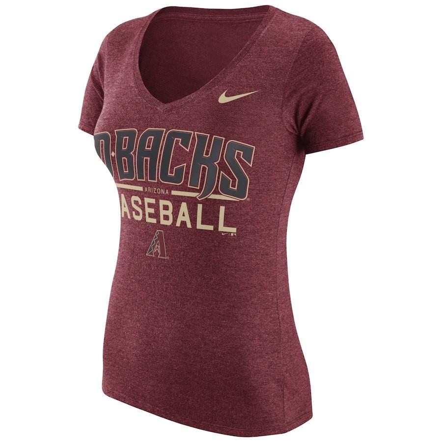 21福袋 ナイキ レディース Mlb Arizona Diamondbacks Nike Practice 1 7 Tri Blend V Neck T Shirt Tシャツ 半袖 Heathered Red お客様満足度no 1 Www Clinicagastroservice Com Br