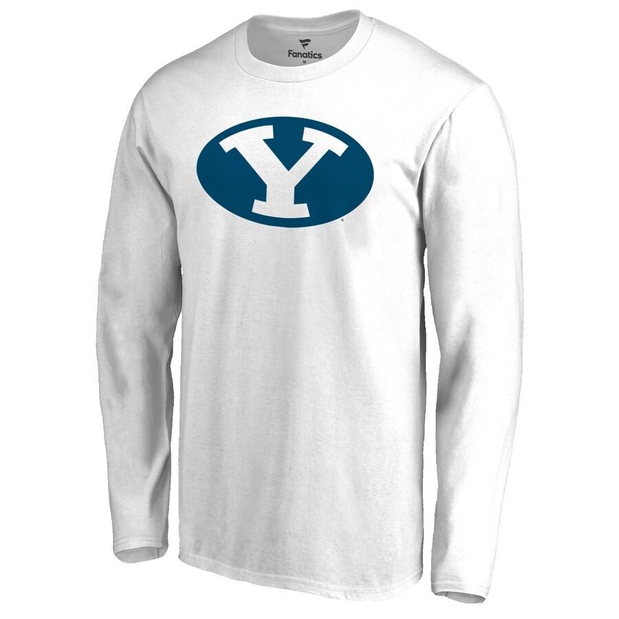 メンズ Tシャツ 長袖 ロンT "BYU Cougars" Fanatics Branded Primary Logo Long Sleeve T-Shirt - White｜troishomme｜02