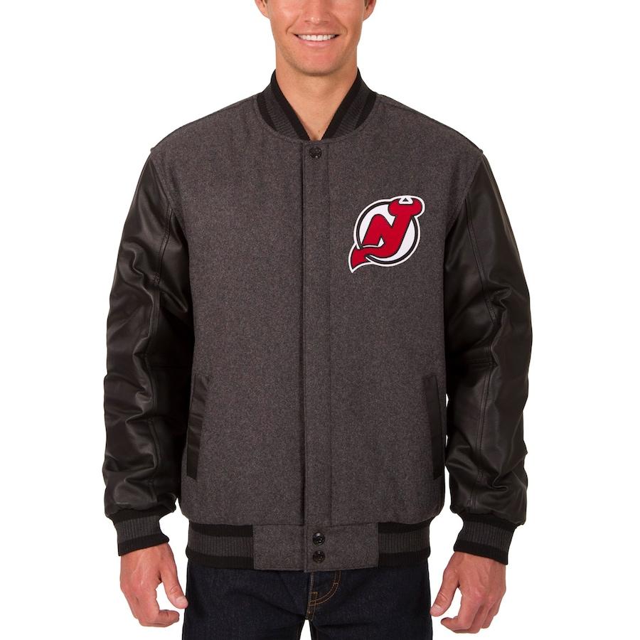 メンズ フィットネス トレーニング ジャケット New Jersey Devils Hit Jh Design Wool Troishommeのメンズ Leather Front