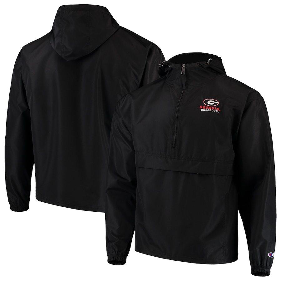 人気満点 メンズ ジャケット Georgia Bulldogs Champion 1 2 Zip Packable Jacket Black 最安値 Www Doctor Plan Com