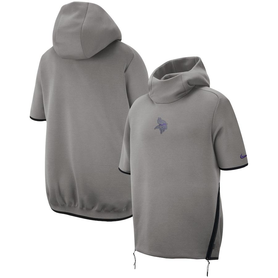 最高品質の 2019 Nike Vikings" "Minnesota パーカー メンズ ナイキ Sideline Gray - Hoodie Pullover Sleeve Short Repel パーカー