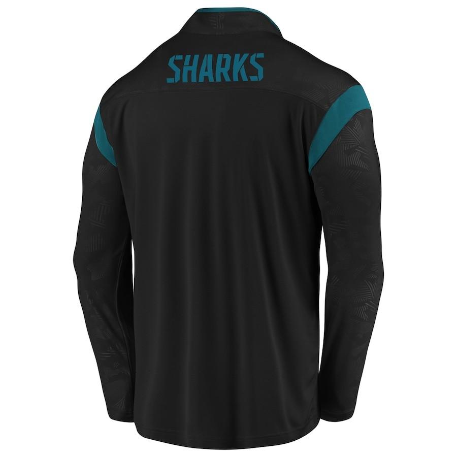 ファナティックス メンズ Fanatics ジャケット アパレル San Jose Sharks Fanatics San Branded Mission Half Zip Jacket Pullover バッシュ アパレル Black Troishomme