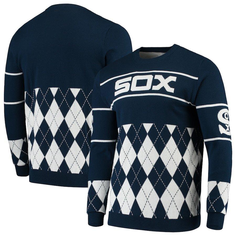 激安特価 Retro Sox" White "Chicago セーター メンズ Stripe Navy - Sweater Pullover シャツ、タンクトップ