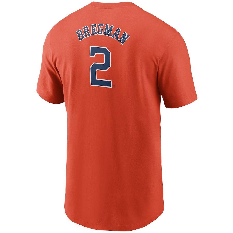 ナイキ メンズ Tシャツ Alex Bregman Houston Astros Nike Name & Number T-Shirt 半袖 Orange｜troishomme｜03