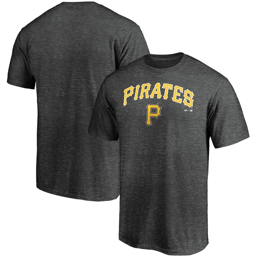 マジェスティック メンズ Tシャツ "Pittsburgh Pirates" Majestic Basic T-Shirt - Heathered Charcoal シャツ、タンクトップ