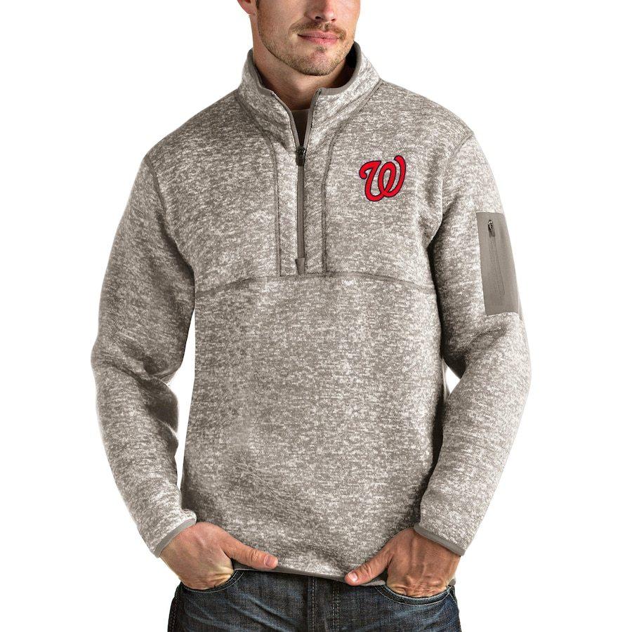 限定価格セール メンズ ジャケット Washington Nationals Antigua Fortune Quarter Zip Pullover Jacket Oatmeal 正規品 Zoetalentsolutions Com