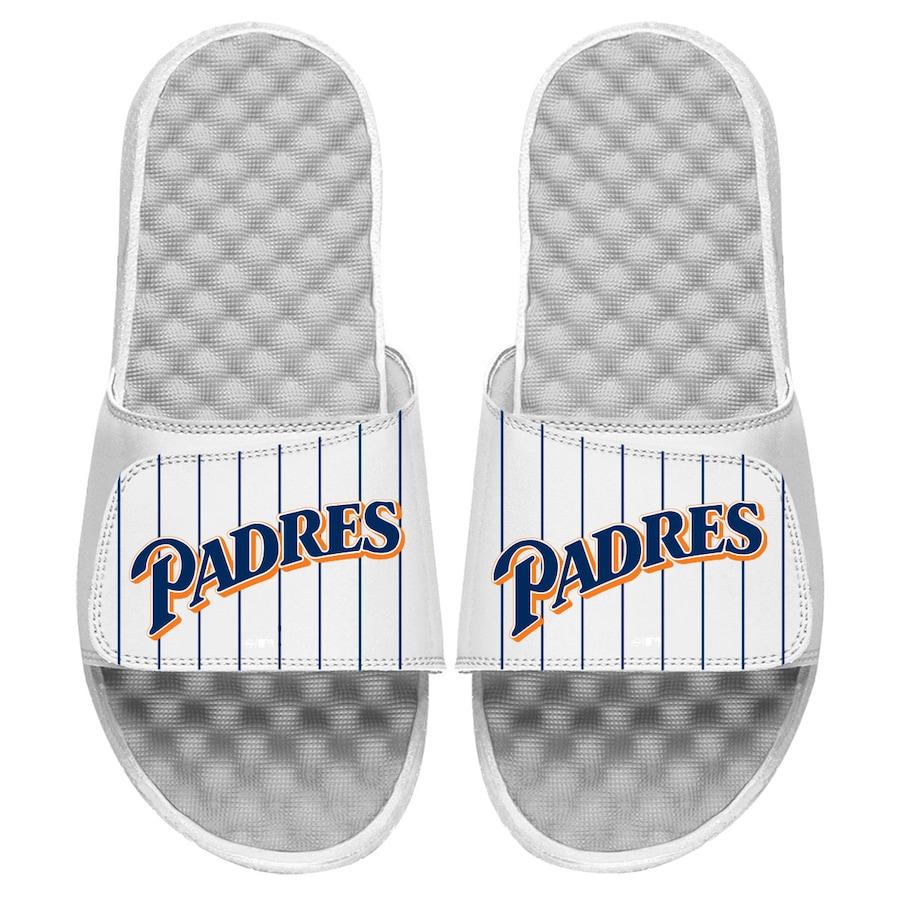 【数量は多】 サンダル メンズ "San White - Sandals Slide Logo Pinstripe Cooperstown ISlide Padres" Diego パーカー