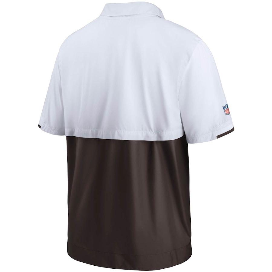 ナイキ メンズ ジャケット "Cleveland Browns" Nike Sideline Coaches Half-Zip Short Sleeve Jacket - White/Brown｜troishomme｜03