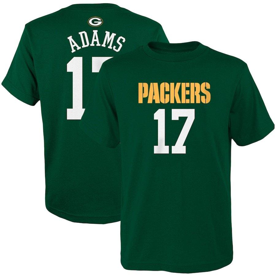 【★超目玉】 "Green Adams Davante Tシャツ キッズ Bay Green - T-Shirt Number & Name Player Mainliner Youth Packers" シャツ、タンクトップ