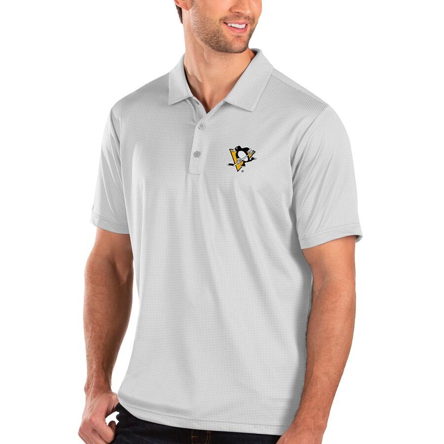 最新人気 Penguins Pittsburgh ポロシャツ メンズ Antigua White Polo Balance パーカー サイズ S Dara Org Br