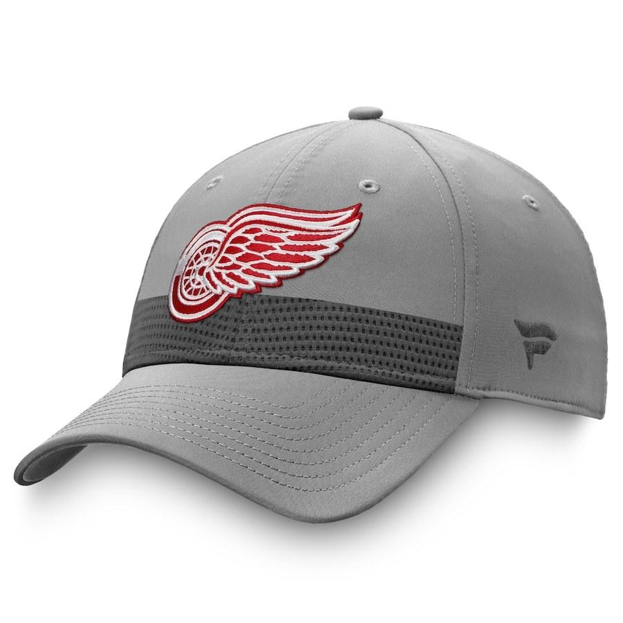 【特価】 Home Pro Authentic Branded Fanatics Wings" Red "Detroit キャップ メンズ ファナティックス Ice Gray - Hat Snapback Striped Season Second シャツ、タンクトップ