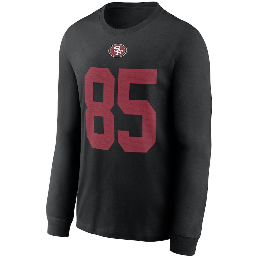メンズ Tシャツ 長袖 ロンT George Kittle "San Francisco 49ers" Nike Player Name & Number Long Sleeve T-Shirt - Black｜troishomme｜02