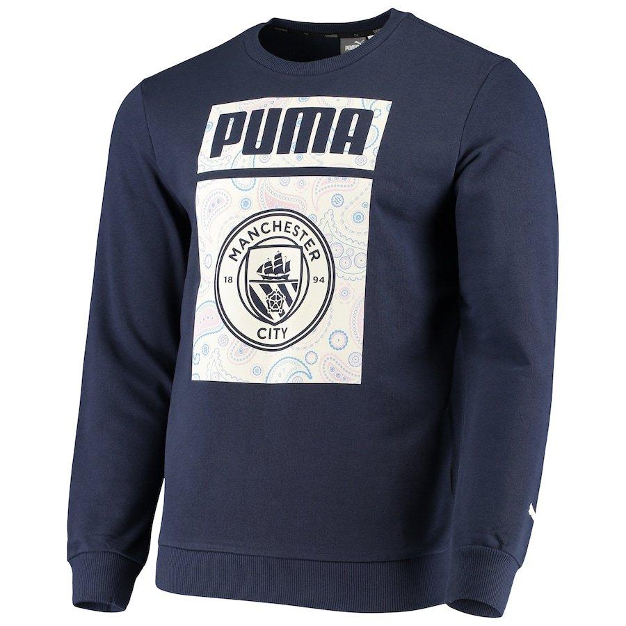 スウェット City Manchester City Puma Ftblcore Pullover Troishommeのスウェット Sweatshirt Navy Pullover アパレル バッシュ Troishomme