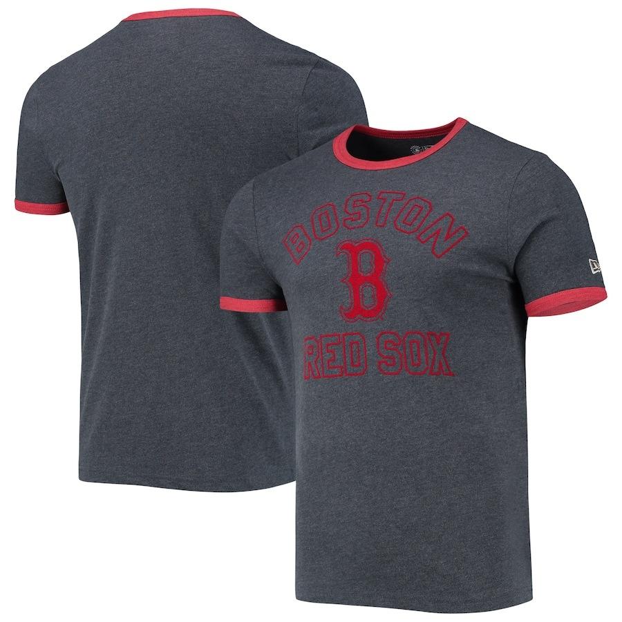 【サイズ交換ＯＫ】 ニューエラ Navy Heathered - T-Shirt Ringer Brushed Era New Sox" Red "Boston Tシャツ メンズ パーカー