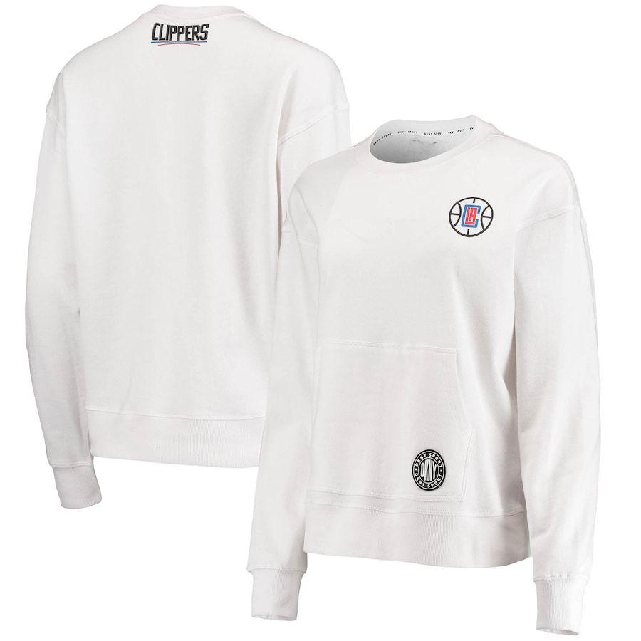 超ポイント祭期間限定 ダナキャランニューヨーク スポーツ レディース スウェットシャツ La パーカー Clippers Dkny メンズファッション Sport Women S Clippers Camila Crew Pullover Sweatshirt White バッシュ アパレル Troishomme 未使用 未開封
