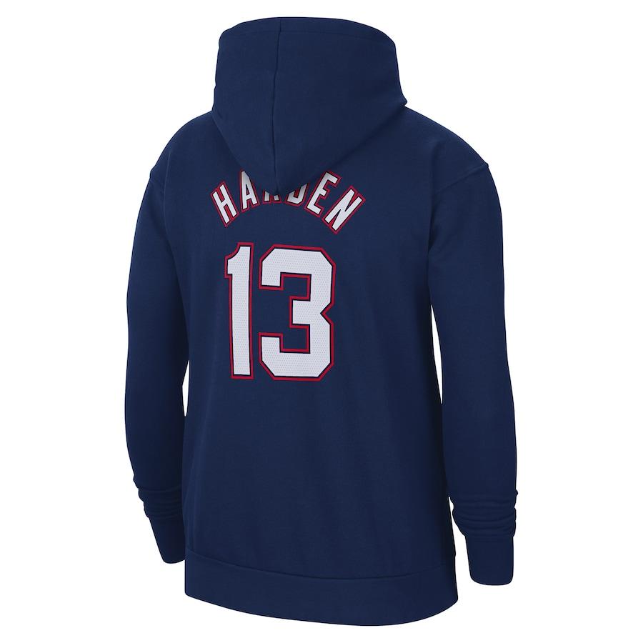 ナイキ メンズ パーカー James Harden ”Brooklyn Nets" Nike 2021/22 City Edition Name & Number Pullover Hoodie - Navy｜troishomme｜03