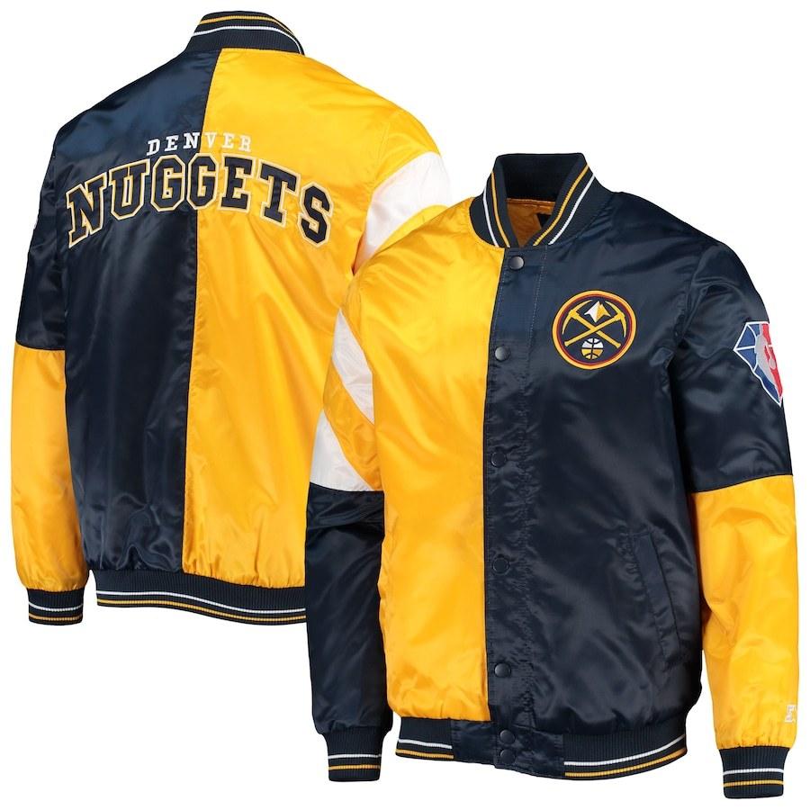 スターター メンズ Block ジャケット Denver Nuggets Starter 75th Anniversary パーカー メンズファッション Leader Color Block Satin