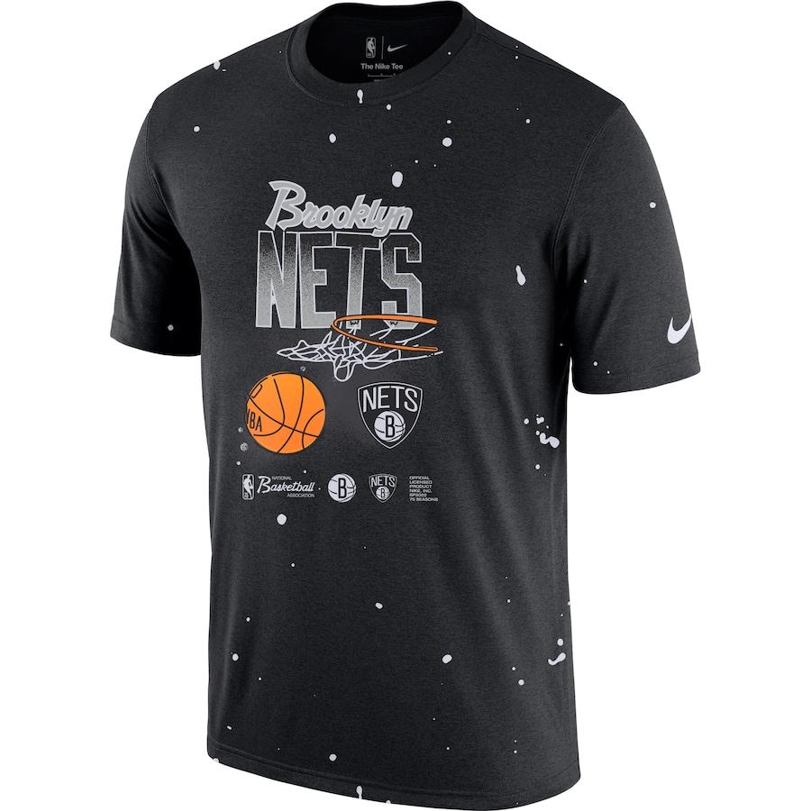 ナイキ メンズ Tシャツ ネッツ "Brooklyn Nets" Nike Courtside Splatter T-Shirt - Black｜troishomme｜02