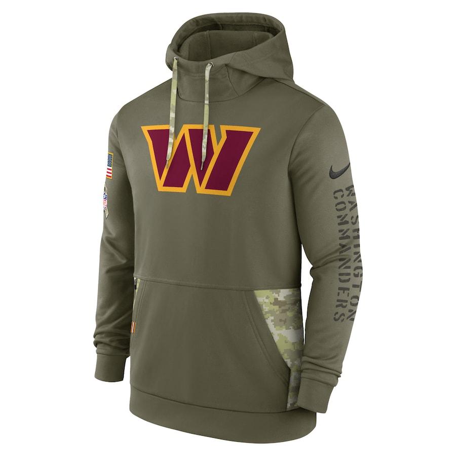 ナイキ メンズ パーカー "Washington Commanders" Nike 2022 Salute to Service Therma Performance Pullover Hoodie - Olive NFL サルート おしゃれ ブランド｜troishomme｜02