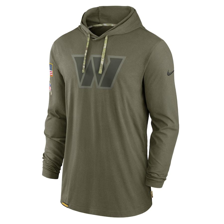 ナイキ メンズ パーカー "Washington Commanders" Nike 2022 Salute to Service Tonal Pullover Hoodie - Olive NFL サルート おしゃれ ブランド｜troishomme｜02