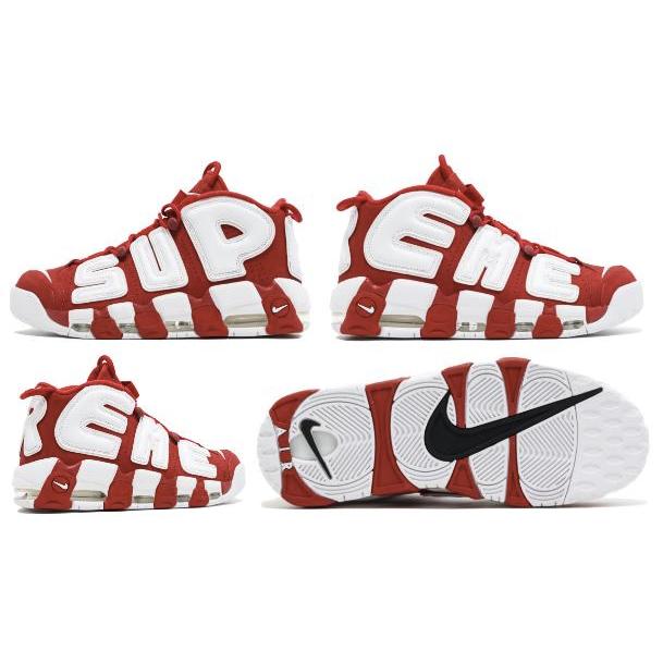 ナイキ メンズ スニーカー モアアップテンポ Nike Air More Uptempo "Supreme" バッシュ Varsity Red/White｜troishomme｜02