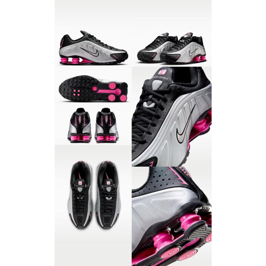 NIKE（ナイキ） スニーカー 厚底 レディース ショックス R4 黒 白