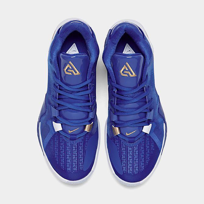 ナイキ メンズ ズームフリーク１ Nike Zoom Freak 1 "Greece" バッシュ Hyper Royal/Metallic Gold/Blue Hero｜troishomme｜05