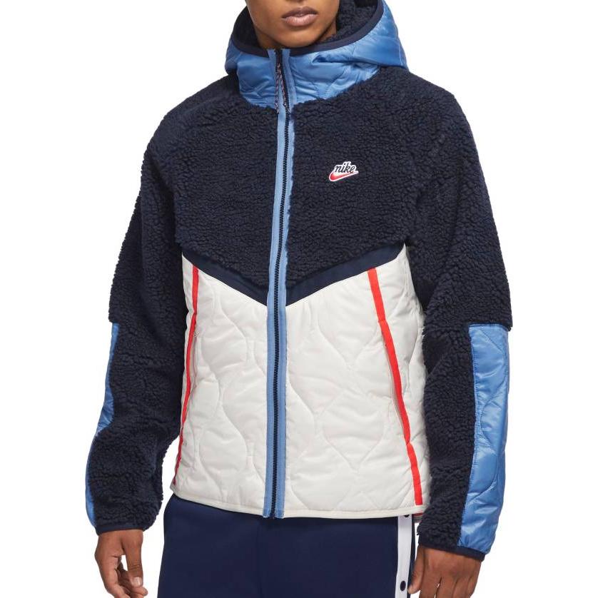 nike men's sportswear sherpa full zip hooded jacket