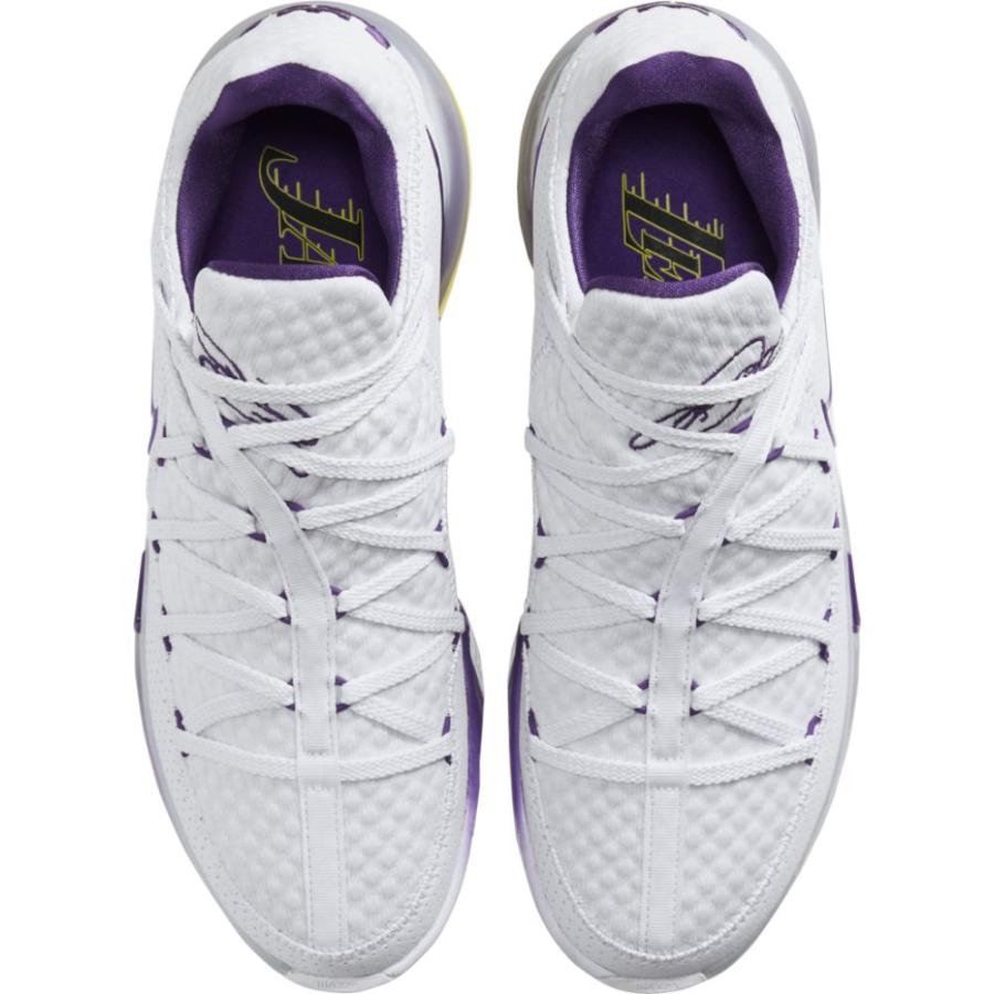 ナイキ メンズ レブロン１７ ロー Nike LeBron 17 Low "Lakers" バッシュ White/Voltage Purple/Dynamic Yellow｜troishomme｜04