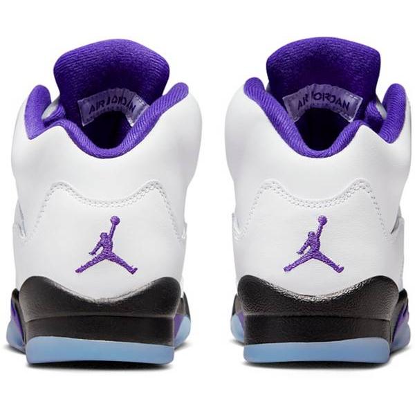 ジョーダン キッズ バッシュ Jordan Kids' GS Air Jordan 5 Retro - White/Purple/Black 白 ホワイト バスケットシューズ ミニバス 子供 男の子 女の子｜troishomme｜05