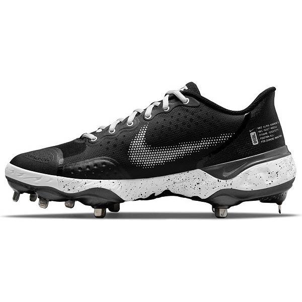 ナイキ メンズ ハラチエリート３ メタル 野球 スパイク Nike Alpha Huarache Elite 3 Metal Baseball Cleats - Black/White/Metallic Grey｜troishomme｜03