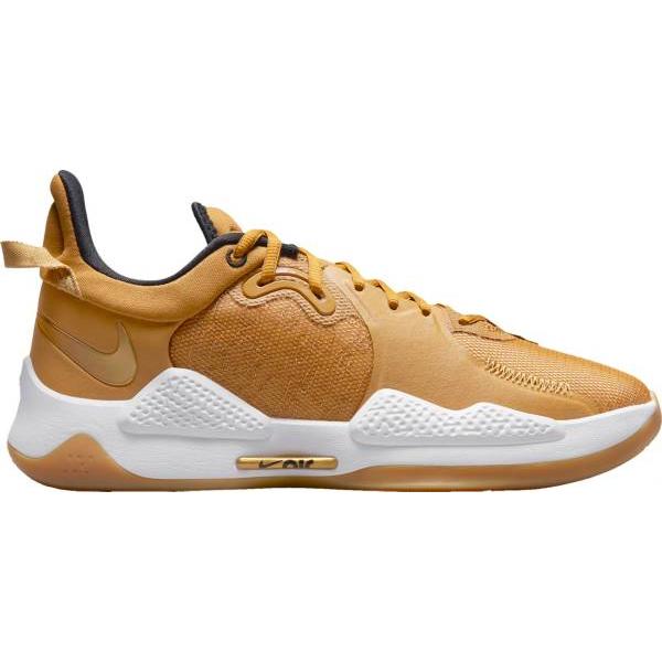 ナイキ メンズ バッシュ Nike PG 5 Basketball Shoes - Brown/Gold