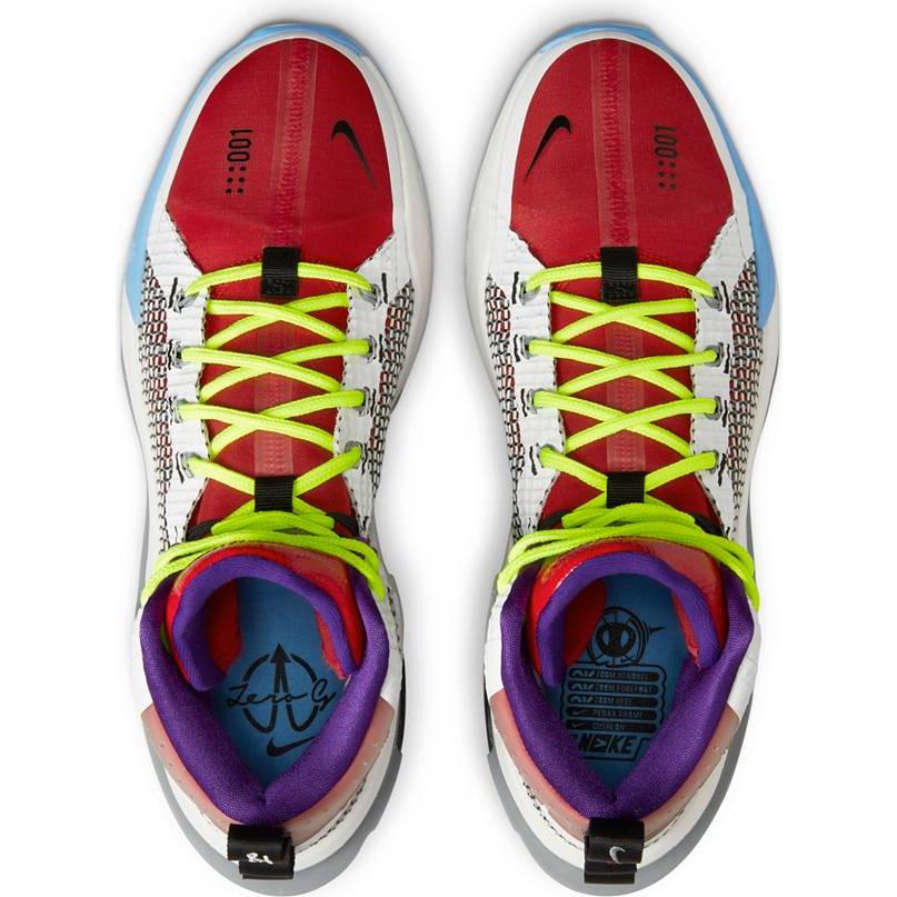 ナイキ メンズ バッシュ Nike Air Zoom G.T. Jump Basketball Shoes - White/Grey/Blue｜troishomme｜04