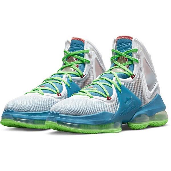 ナイキ メンズ バッシュ Nike Lebron 19 Basketball Shoes - Blue/Green/White｜troishomme｜05
