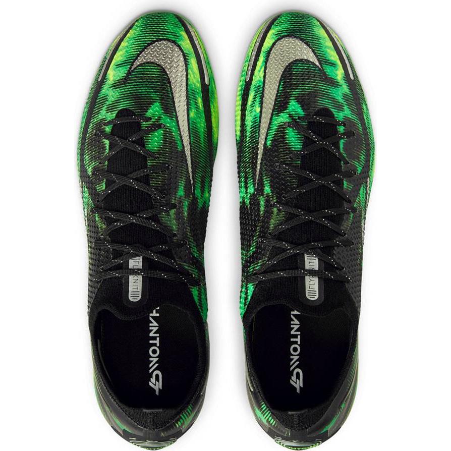 ナイキ メンズ ファントム GT２ サッカー スパイク Nike Phantom GT2 Elite Shock Wave FG Soccer Cleats - Black/Green｜troishomme｜04