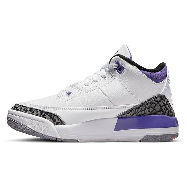 ジョーダン キッズ ジュニア バッシュ Jordan Kids' PS Air Jordan 3 Retro - White/Black/Purple 白 ホワイト バスケットシューズ ミニバス 子供 男の子 女の子｜troishomme｜03