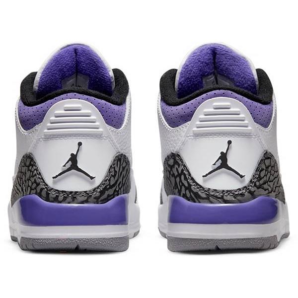 ジョーダン キッズ ジュニア バッシュ Jordan Kids' PS Air Jordan 3 Retro - White/Black/Purple 白 ホワイト バスケットシューズ ミニバス 子供 男の子 女の子｜troishomme｜05