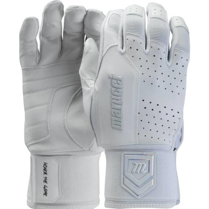MARUCCI Luxe Adult Batting Glove, White/White, Adult Large