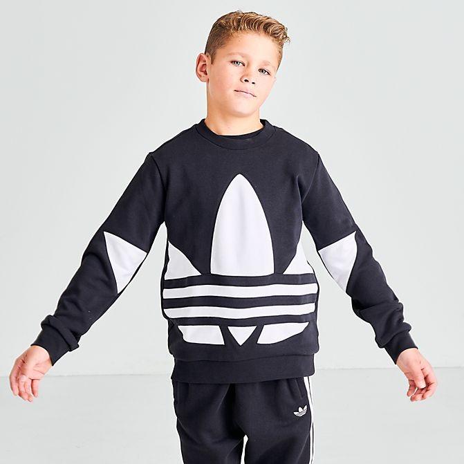 アディダス オリジナルス キッズ トレーナー Adidas Originals Big Trefoil Crewneck Sweatshirt スウェットシャツ 子供服 Black White Fs1852 001 バッシュ アパレル Troishomme 通販 Yahoo ショッピング