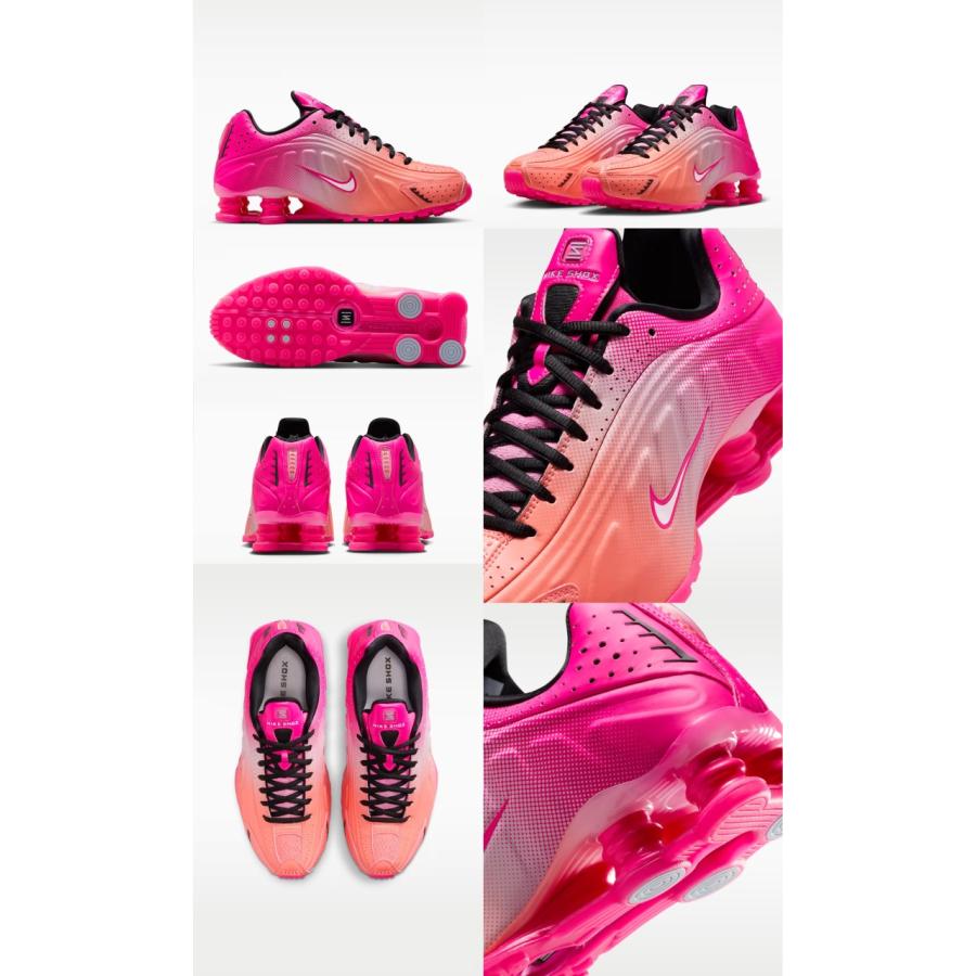 NIKE（ナイキ） スニーカー 厚底 レディース ショックス R4 黒 白