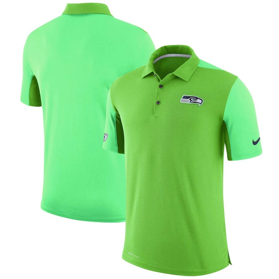 即納 ナイキ メンズ ポロシャツ 半袖 ゴルフ Seattle Seahawks Nike Sideline Team Issue Logo Performance Polo Neon Green Z バッシュ アパレル Troishomme 通販 Yahoo ショッピング