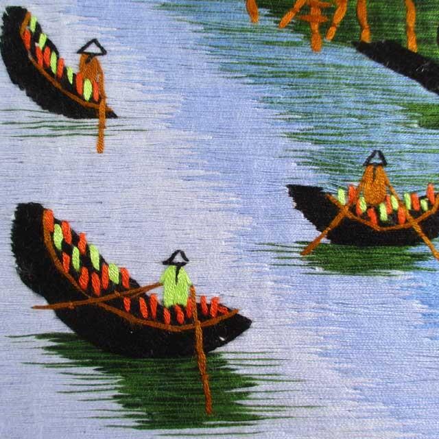 刺繍絵 アート 絵画 芸術 作品 ベトナム 雑貨 ハンドメイド 風景画 工芸品 民芸品 インテリア