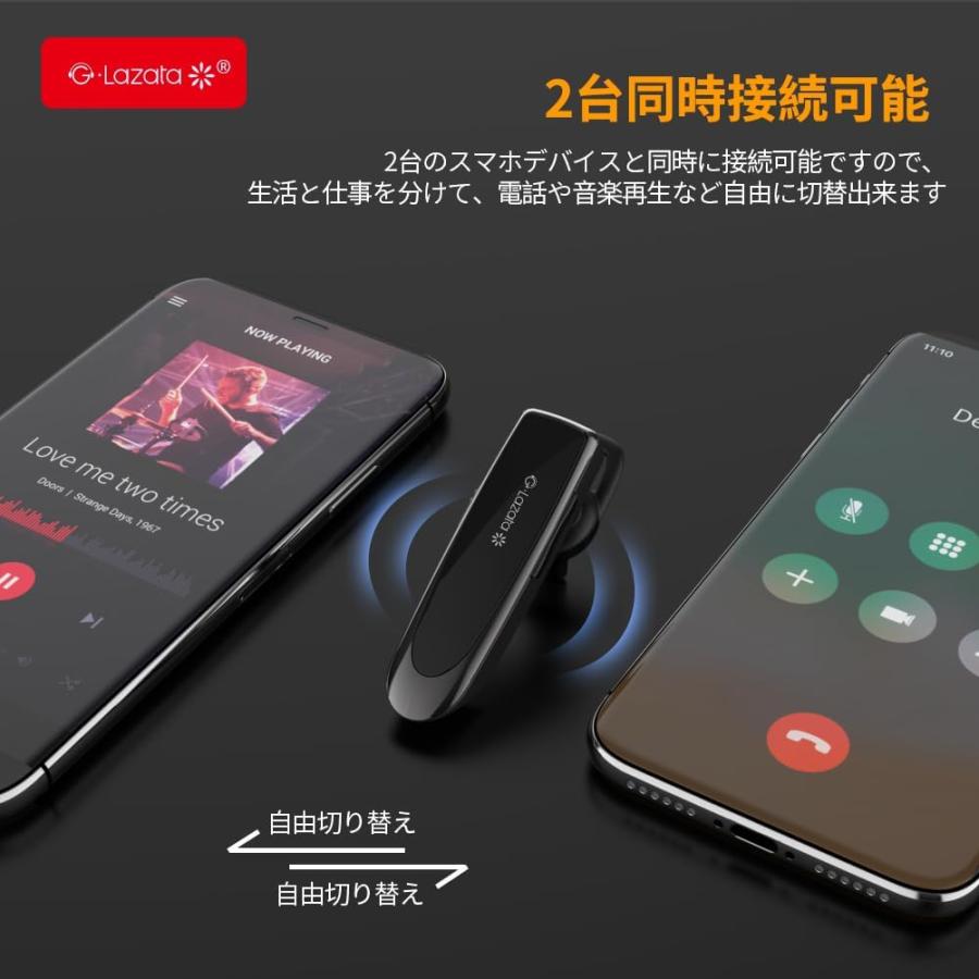 Glazata ハンズフリー bluetooth ヘッドセット 片耳 通話 ハンズ Glazata ハンズフリー bluetooth ヘッドセット 片耳 通話 ハンズ