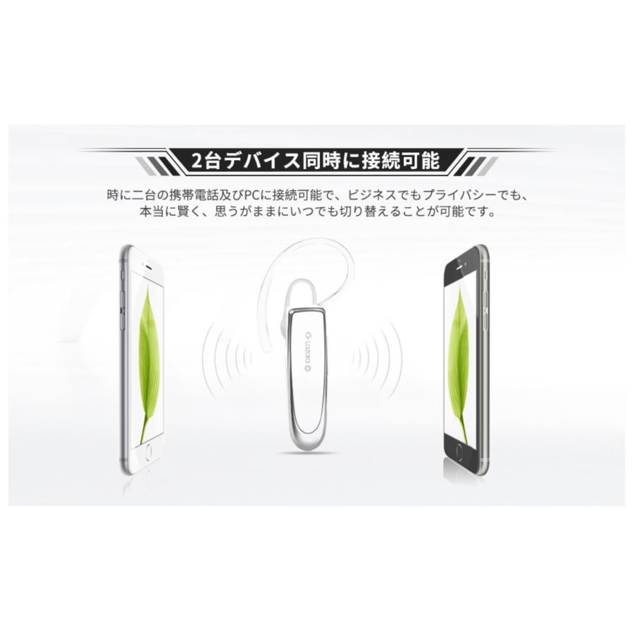 ヘッドセット　Bluetooth ワイヤレス　ハンズフリー通話　ホワイト　片耳 Glazata 通話用ワイヤレスイヤホン 片耳 ヘッドセット bluetooth