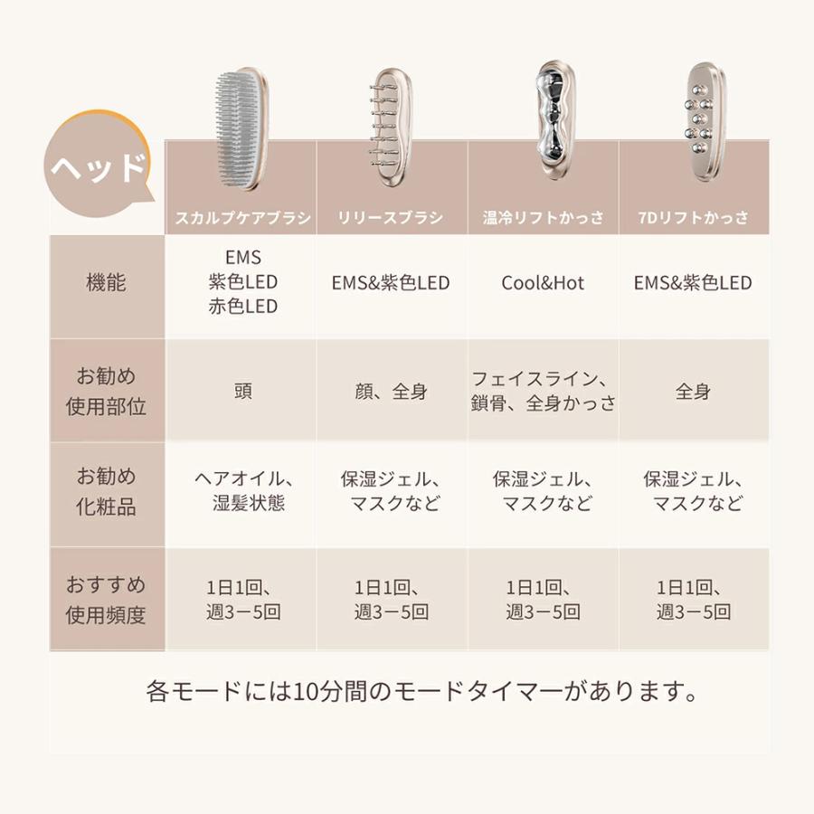 カッサ 多機能 4種類ヘッド スカルプブラシ 対応 充電式 anlan : 厳選