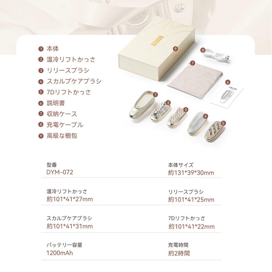 カッサ 多機能 4種類ヘッド スカルプブラシ 対応 充電式 anlan : 厳選