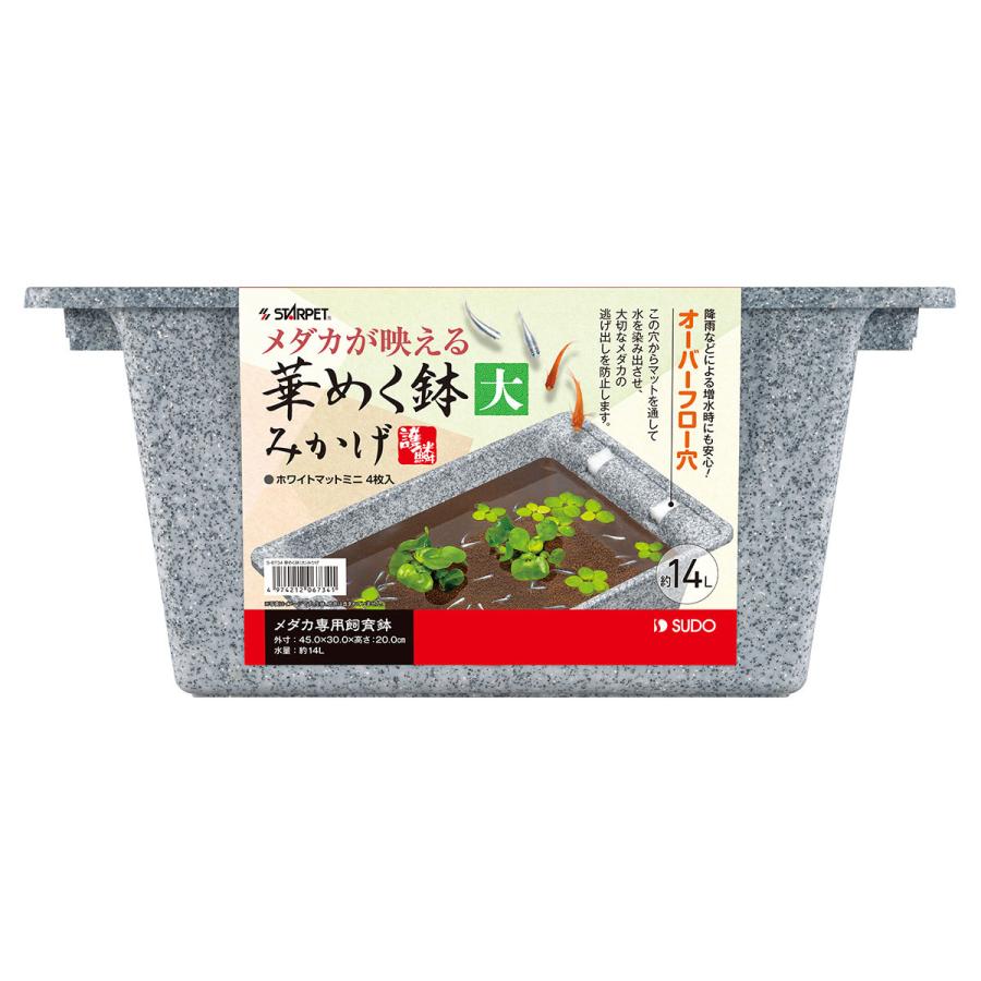 スドー スドー 華めく鉢 みかげ 大 メダカ専用飼育鉢