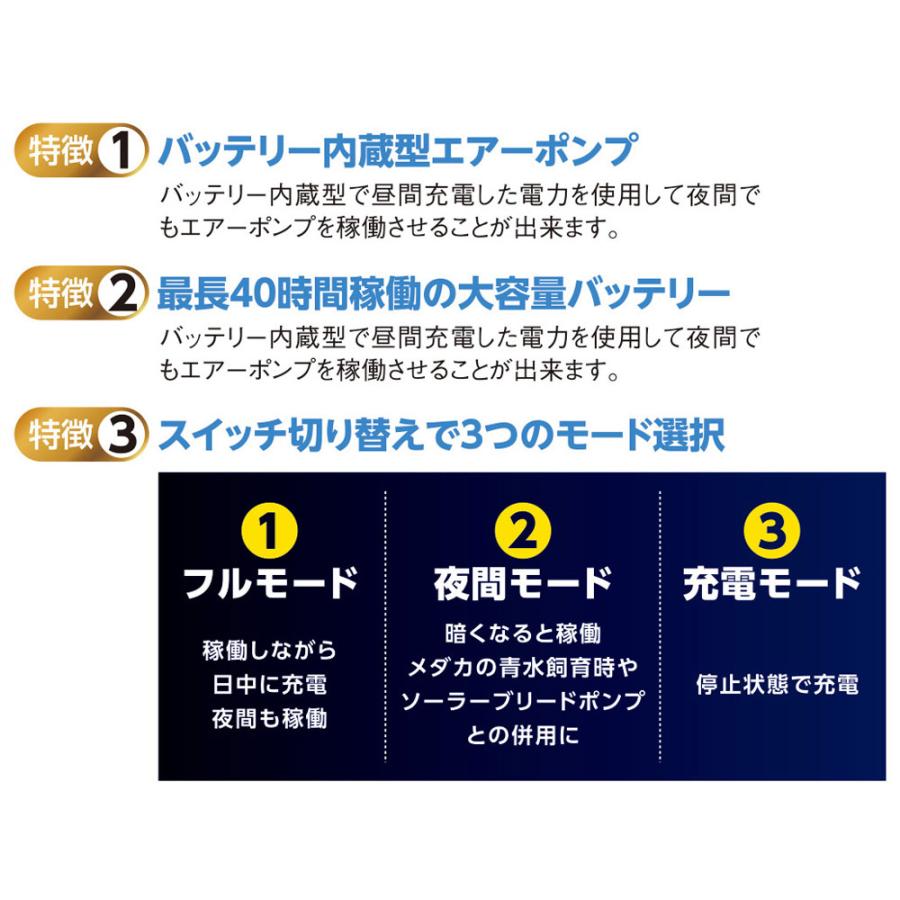 Tetra（テトラ） ソーラーチャージポンプ ソーラー充電式エアーポンプ