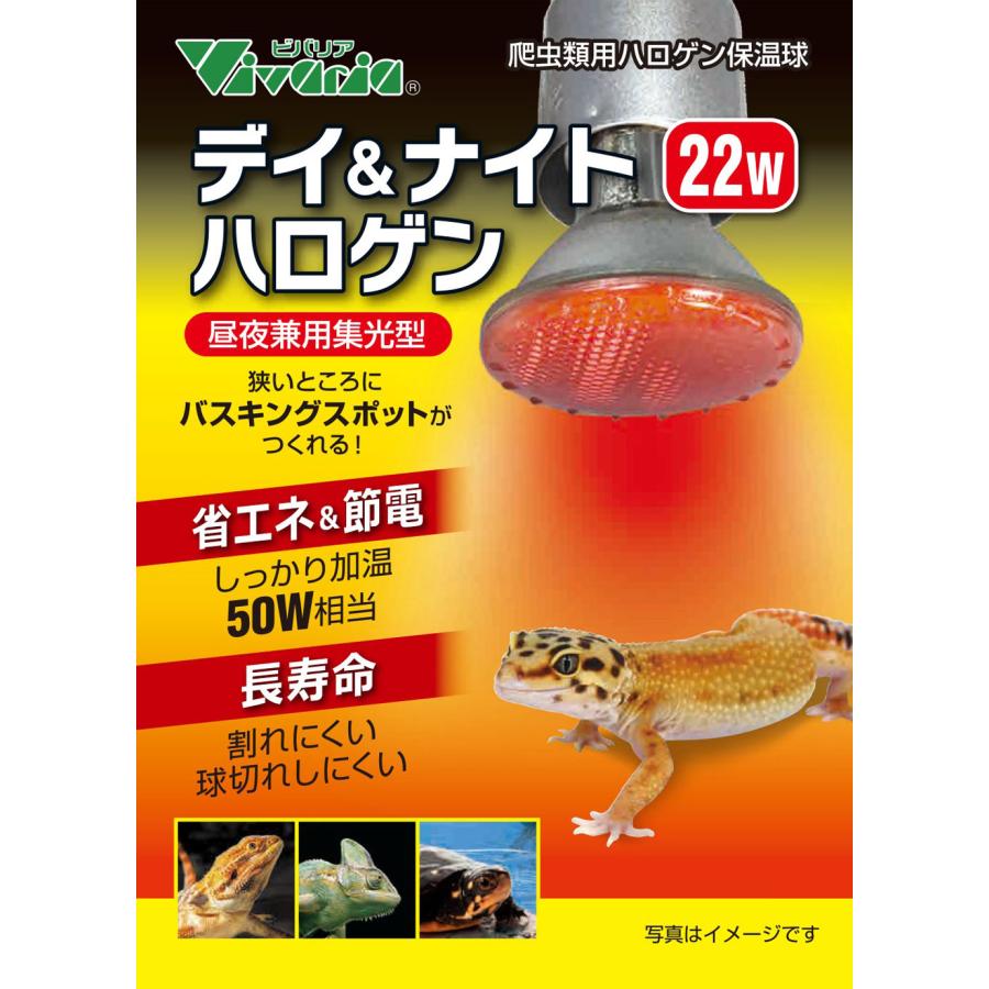 ビバリア デイ&ナイトハロゲン 22W 爬虫類用ハロゲン保温球 昼夜兼用集 
